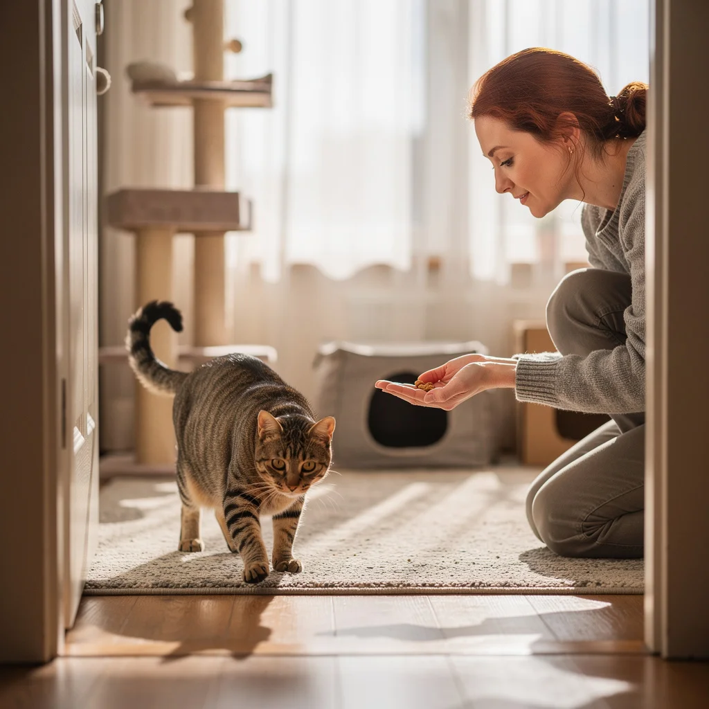 How do you socialize cats in a new and open house?