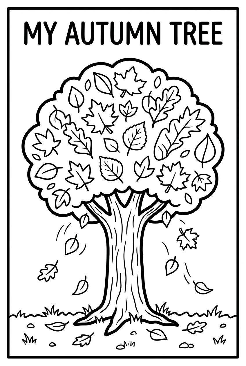 Free Fall Tree Coloring Page