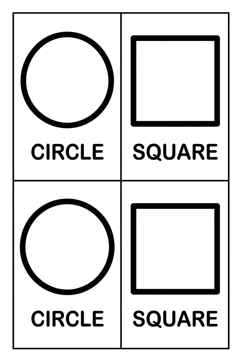 Simple Circle and Square Coloring Page for Beginners