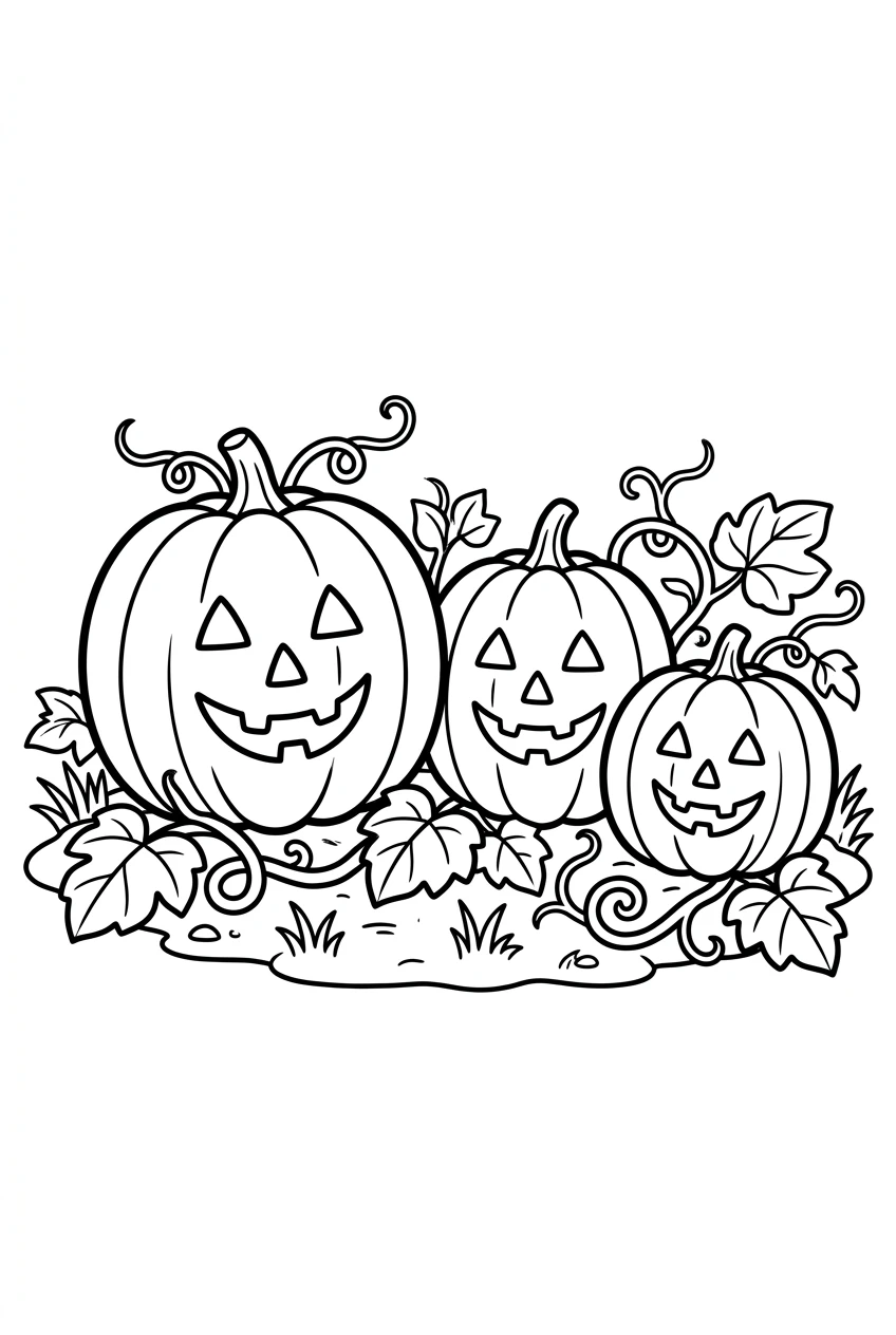 Free Pumpkin Patch Coloring Page