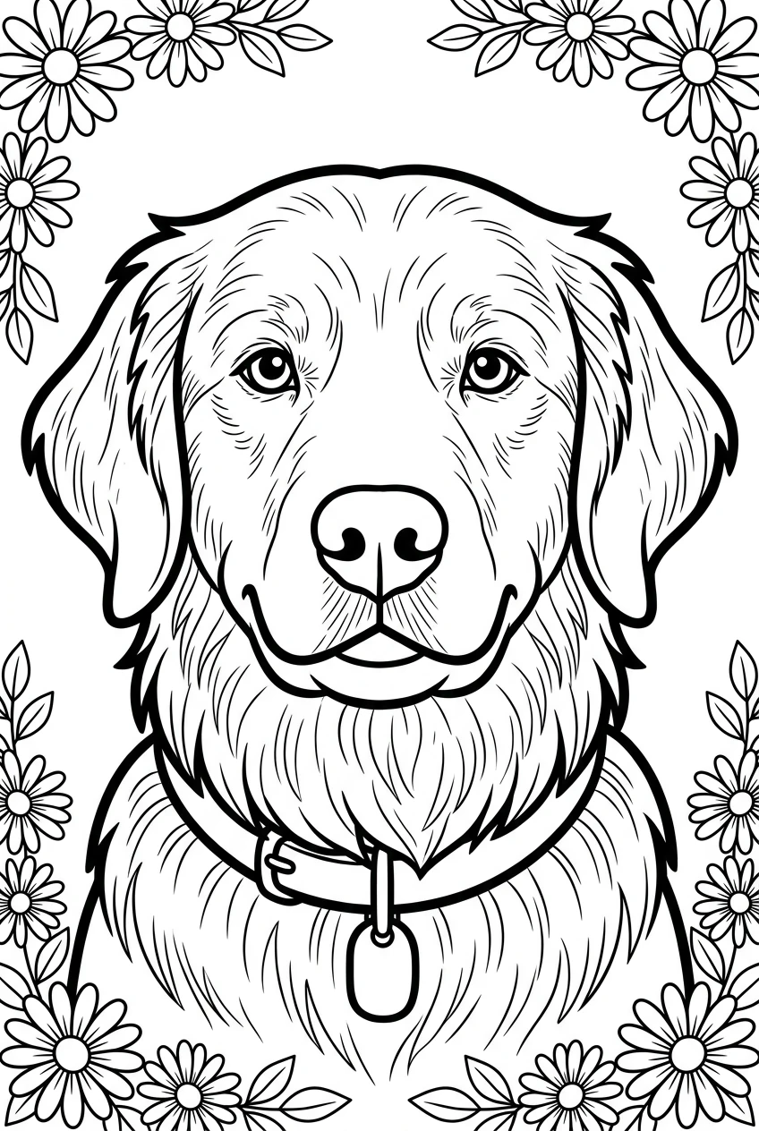 Detailed Golden Retriever Portrait for Adults